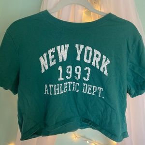 Forever 21 Teal Graphic Crop Top